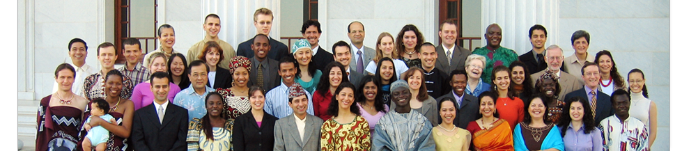 A picture which illustrates the beautiful diversity of the World Center Staff in Haifa, Israel